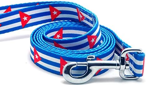 צווארון כלבים ורצועה מוגדרים עם דגל הקובה | נהדר לחגים קובניים, אירועים מיוחדים, פסטיבלים, ימי עצמאות וכל יום חזק